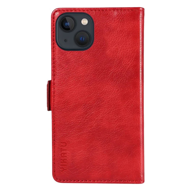 YIKATU YK-007 For iPhone 13 Wallet Case Litchi Texture Leather Stand Phone Cover