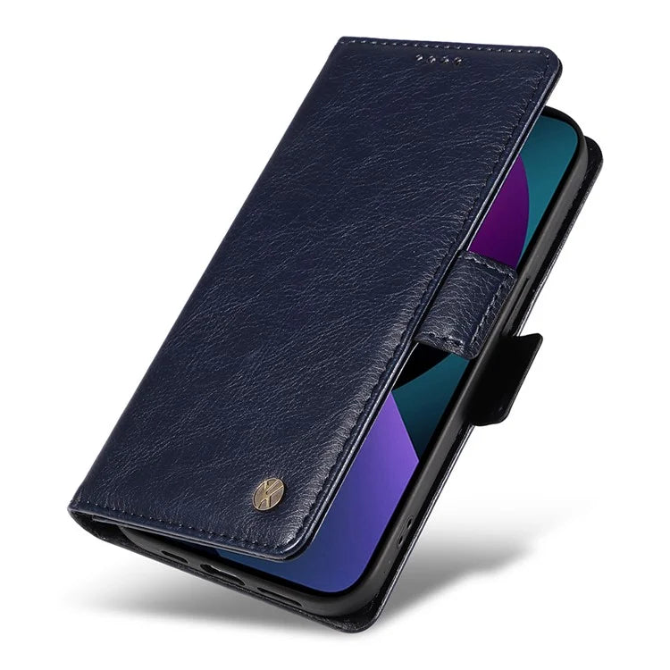 YIKATU YK-007 For iPhone 13 Wallet Case Litchi Texture Leather Stand Phone Cover