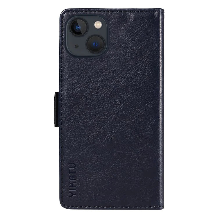 YIKATU YK-007 For iPhone 13 Wallet Case Litchi Texture Leather Stand Phone Cover