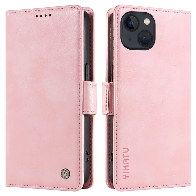 YIKATU YK-007 For iPhone 13 Wallet Case Litchi Texture Leather Stand Phone Cover