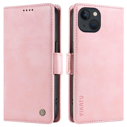 YIKATU YK-007 For iPhone 13 Wallet Case Litchi Texture Leather Stand Phone Cover