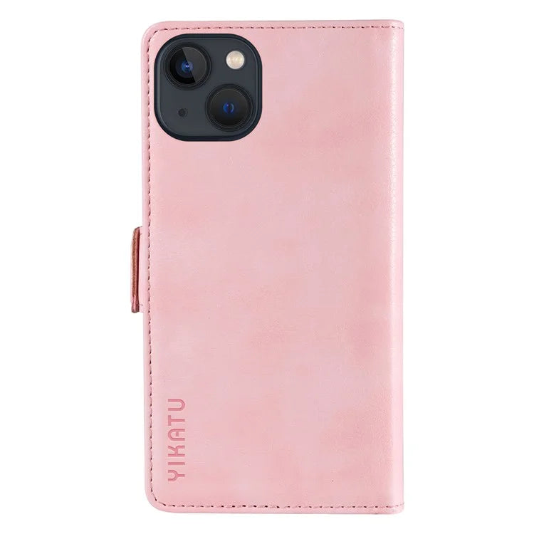 YIKATU YK-007 For iPhone 13 Wallet Case Litchi Texture Leather Stand Phone Cover