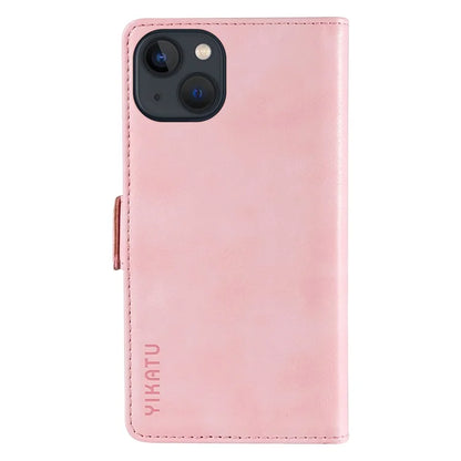 YIKATU YK-007 For iPhone 13 Wallet Case Litchi Texture Leather Stand Phone Cover