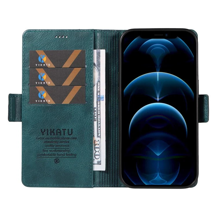 YIKATU YK-007 For iPhone 12 / 12 Pro Leather Case Wallet Protective Phone Cover