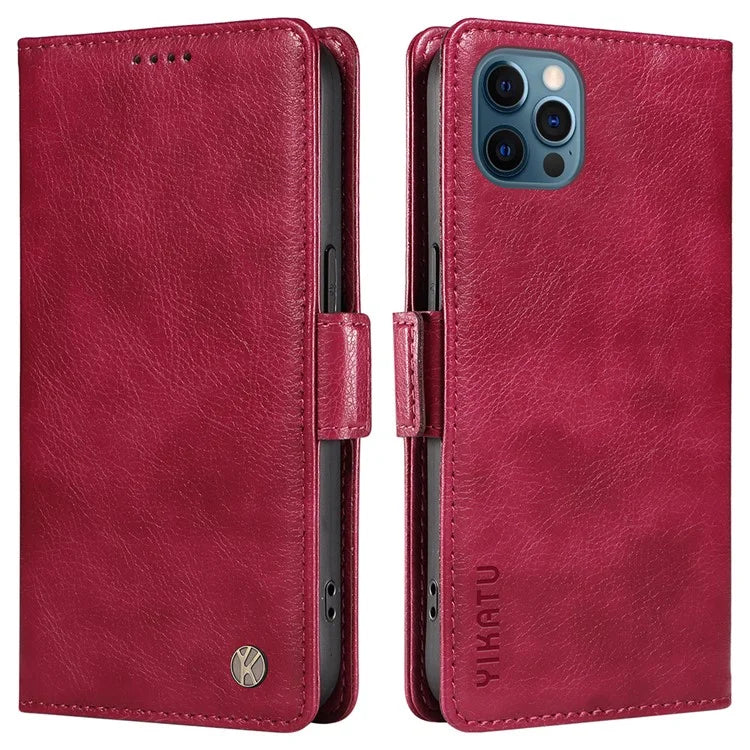 YIKATU YK-007 For iPhone 12 / 12 Pro Leather Case Wallet Protective Phone Cover