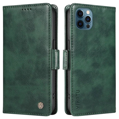 YIKATU YK-007 For iPhone 12 / 12 Pro Leather Case Wallet Protective Phone Cover