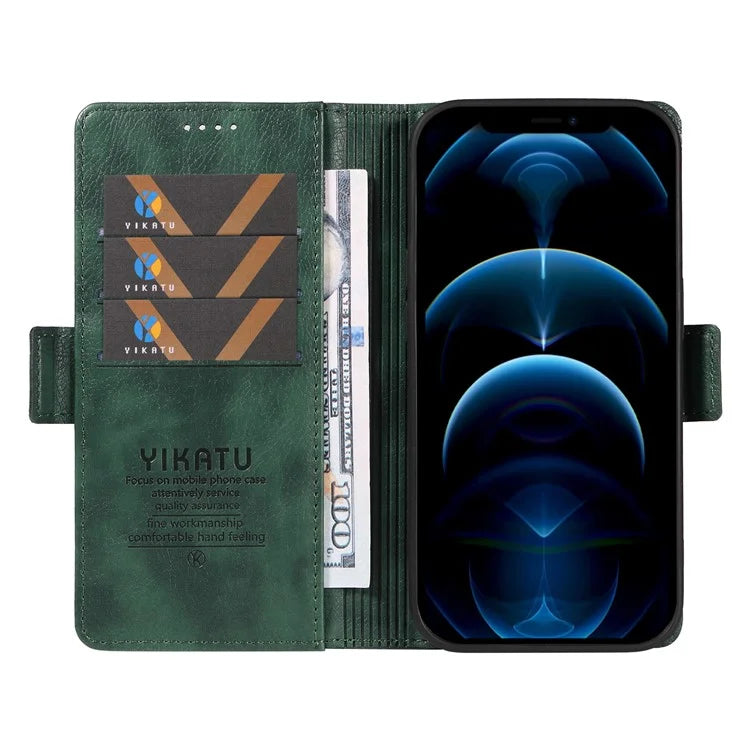 YIKATU YK-007 For iPhone 12 / 12 Pro Leather Case Wallet Protective Phone Cover