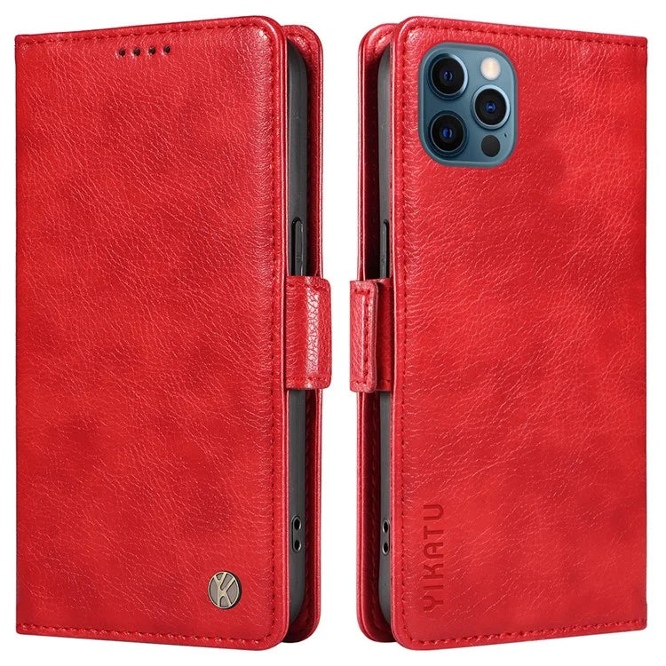 YIKATU YK-007 For iPhone 12 / 12 Pro Leather Case Wallet Protective Phone Cover