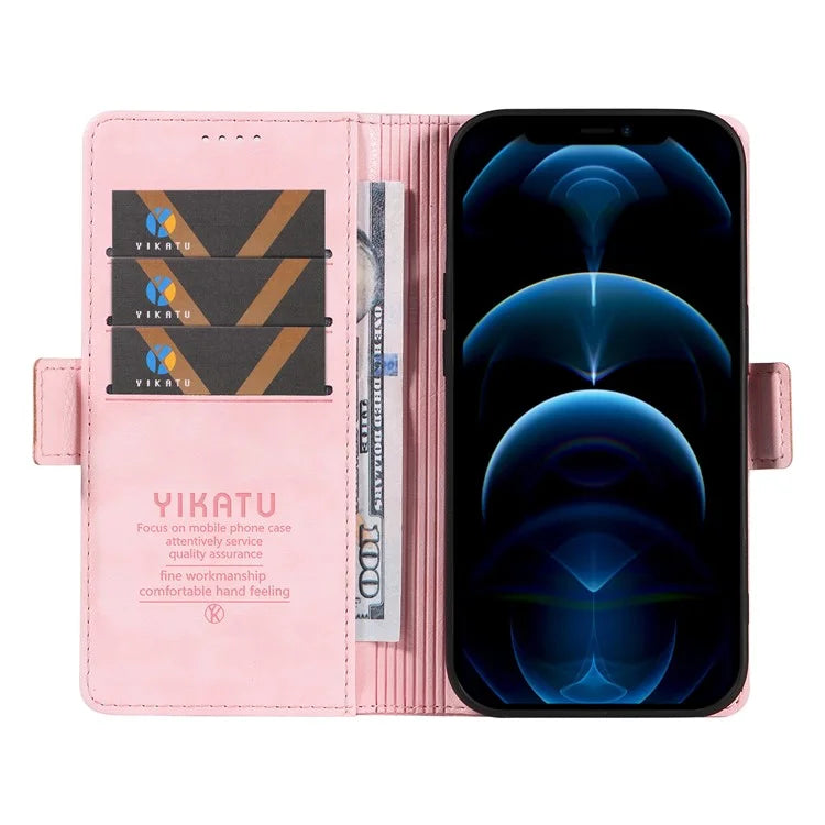 YIKATU YK-007 For iPhone 12 / 12 Pro Leather Case Wallet Protective Phone Cover