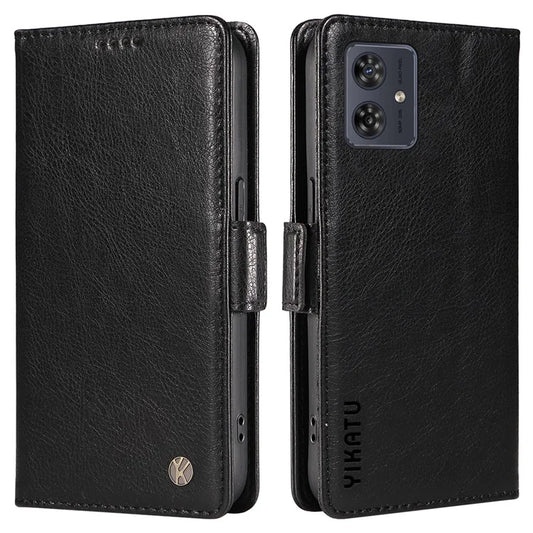 YIKATU YK-007 For Motorola Moto G54 5G Case Litchi Texture Leather Phone Cover with Magnetic Clasp