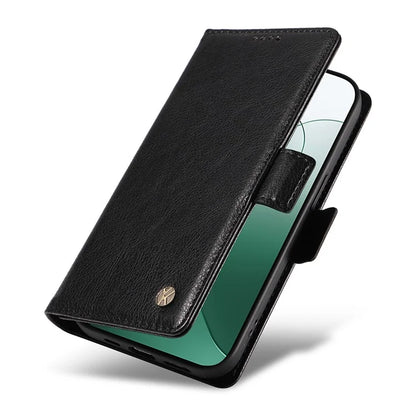 YIKATU YK-007 For Xiaomi 14 Case Litchi Texture Leather Phone Cover with Magnetic Clasp