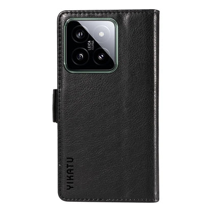 YIKATU YK-007 For Xiaomi 14 Case Litchi Texture Leather Phone Cover with Magnetic Clasp