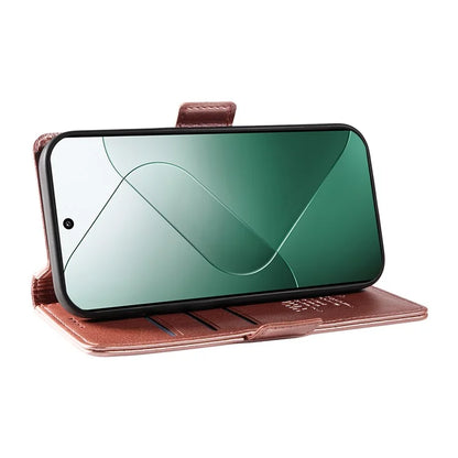 YIKATU YK-007 For Xiaomi 14 Case Litchi Texture Leather Phone Cover with Magnetic Clasp
