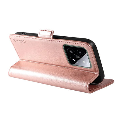 YIKATU YK-007 For Xiaomi 14 Case Litchi Texture Leather Phone Cover with Magnetic Clasp