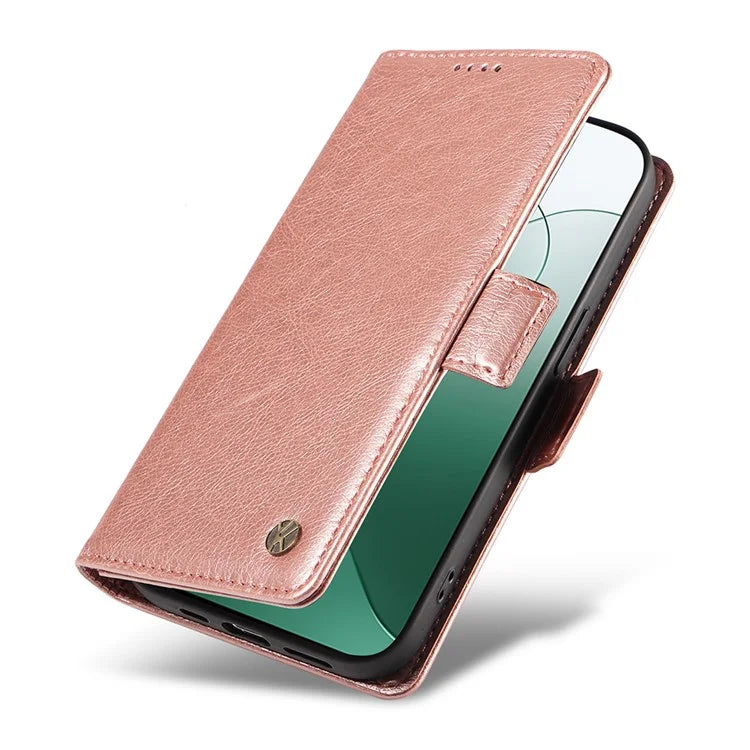 YIKATU YK-007 For Xiaomi 14 Case Litchi Texture Leather Phone Cover with Magnetic Clasp