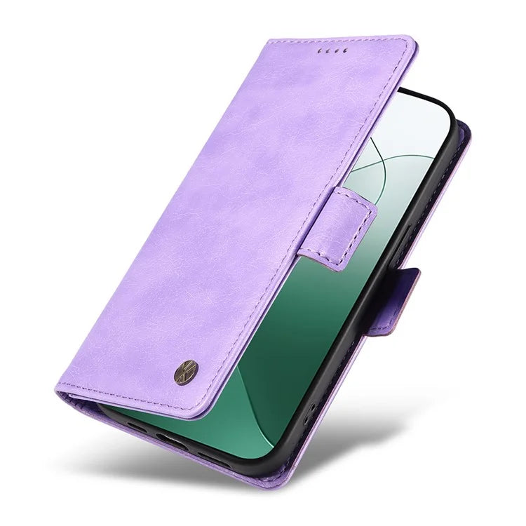 YIKATU YK-007 For Xiaomi 14 Case Litchi Texture Leather Phone Cover with Magnetic Clasp