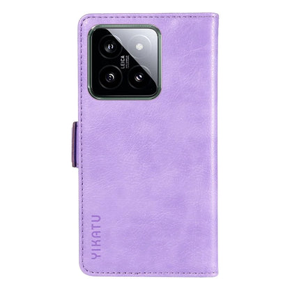 YIKATU YK-007 For Xiaomi 14 Case Litchi Texture Leather Phone Cover with Magnetic Clasp