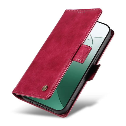 YIKATU YK-007 For Xiaomi 14 Case Litchi Texture Leather Phone Cover with Magnetic Clasp