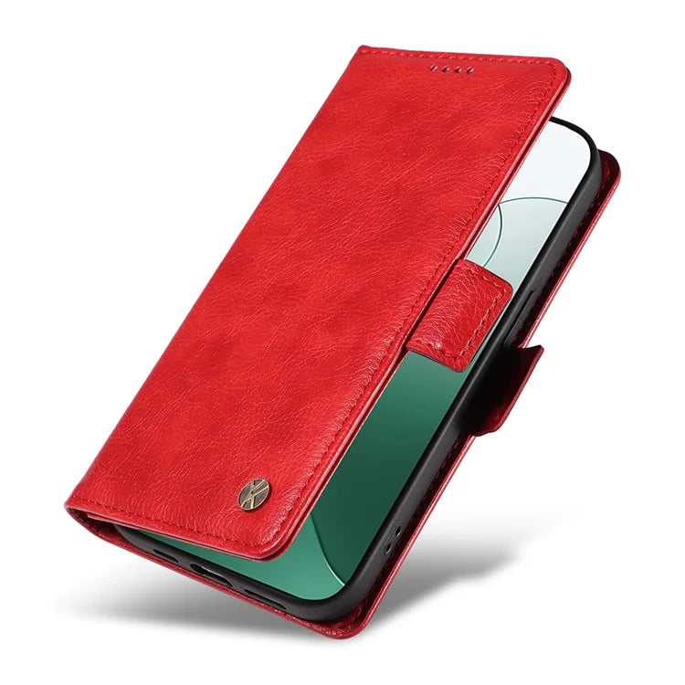 YIKATU YK-007 For Xiaomi 14 Case Litchi Texture Leather Phone Cover with Magnetic Clasp