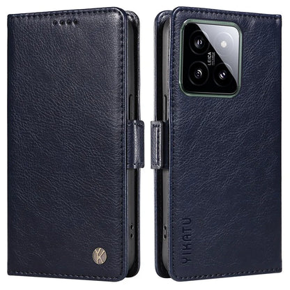 YIKATU YK-007 For Xiaomi 14 Case Litchi Texture Leather Phone Cover with Magnetic Clasp