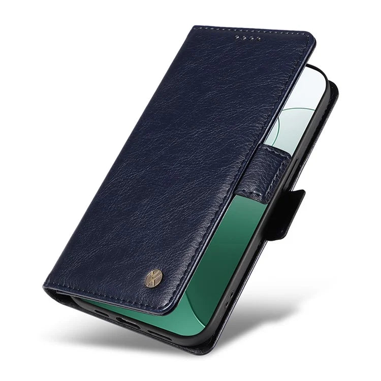 YIKATU YK-007 For Xiaomi 14 Case Litchi Texture Leather Phone Cover with Magnetic Clasp
