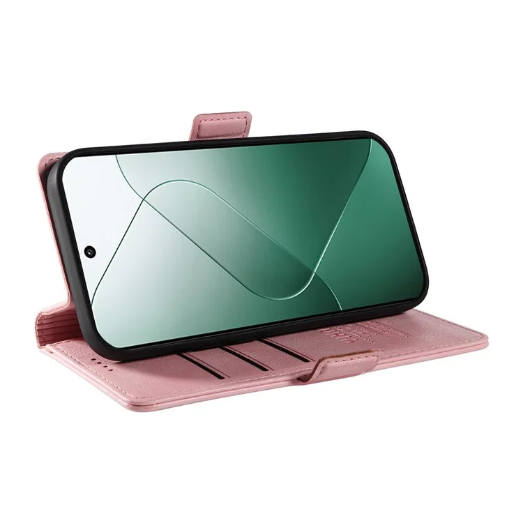 YIKATU YK-007 For Xiaomi 14 Case Litchi Texture Leather Phone Cover with Magnetic Clasp