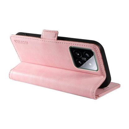 YIKATU YK-007 For Xiaomi 14 Case Litchi Texture Leather Phone Cover with Magnetic Clasp