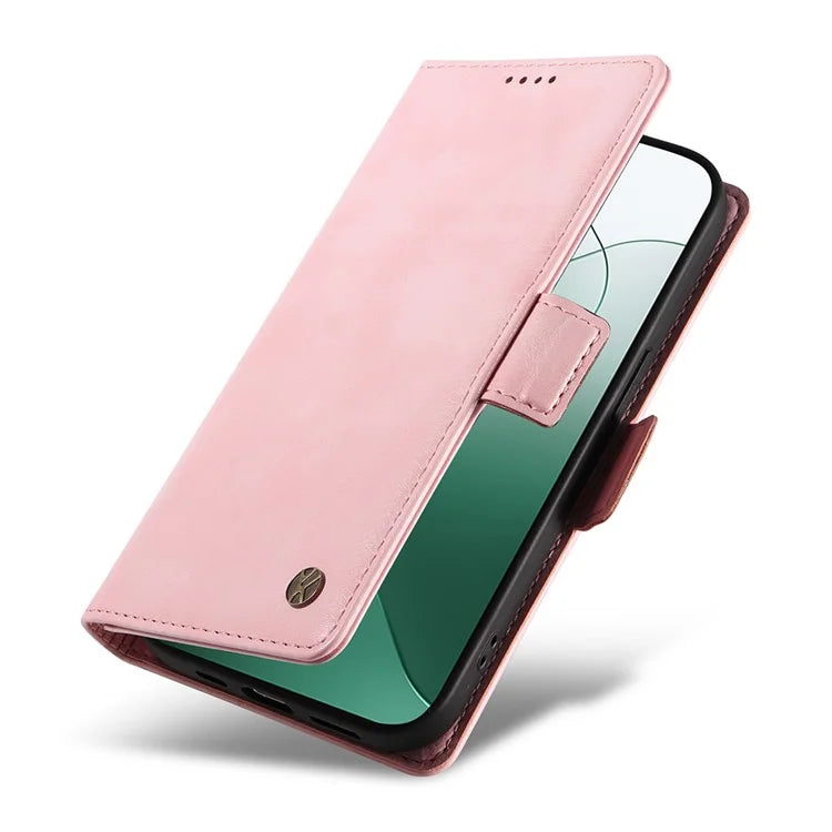 YIKATU YK-007 For Xiaomi 14 Case Litchi Texture Leather Phone Cover with Magnetic Clasp