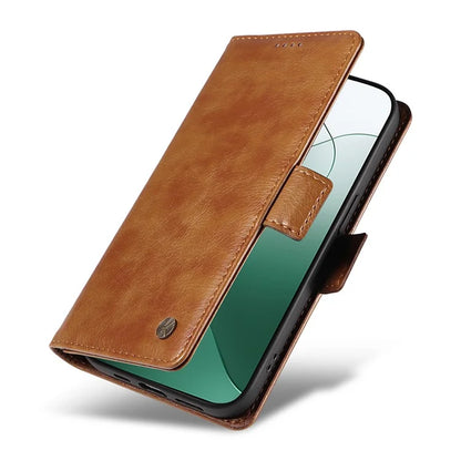 YIKATU YK-007 For Xiaomi 14 Case Litchi Texture Leather Phone Cover with Magnetic Clasp