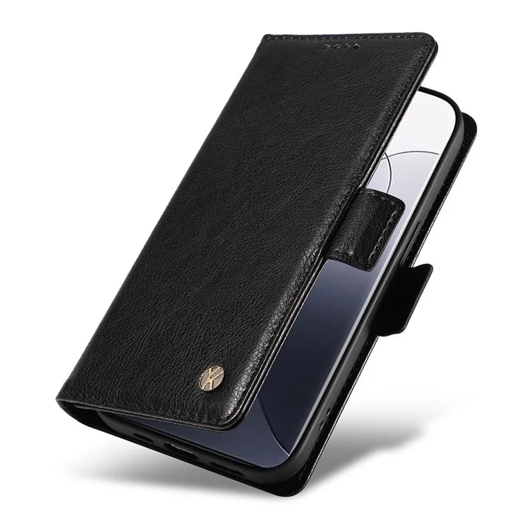 YIKATU YK-007 For Xiaomi 14 Pro Wallet Case Litchi Texture PU Leather Protective Phone Cover