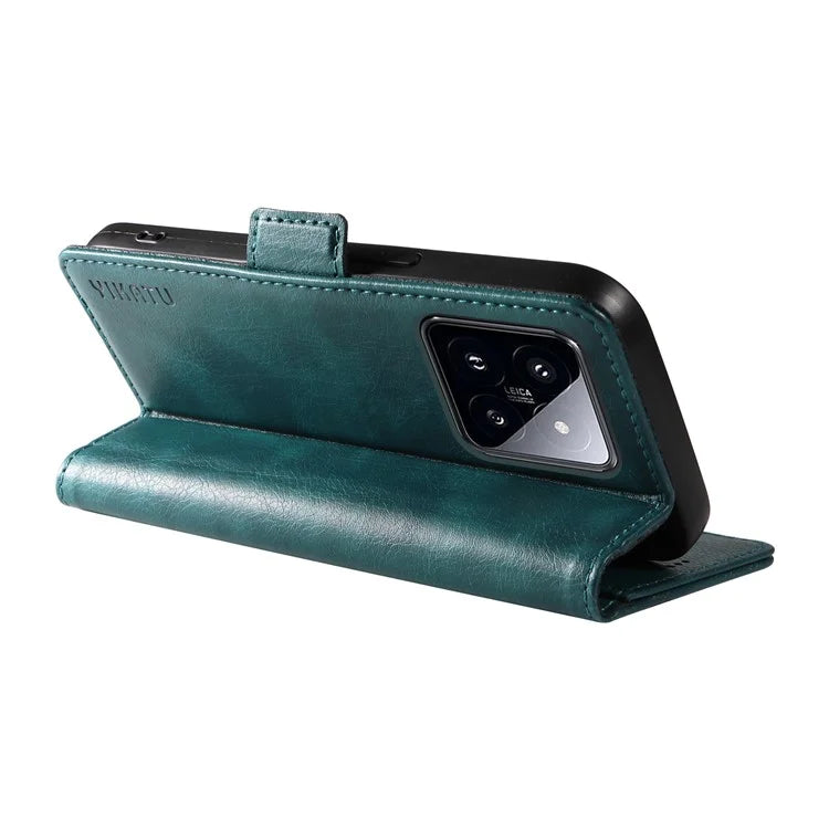 YIKATU YK-007 For Xiaomi 14 Pro Wallet Case Litchi Texture PU Leather Protective Phone Cover