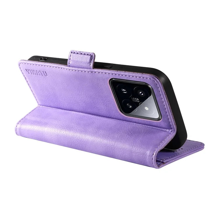 YIKATU YK-007 For Xiaomi 14 Pro Wallet Case Litchi Texture PU Leather Protective Phone Cover