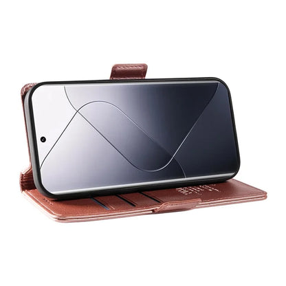 YIKATU YK-007 For Xiaomi 14 Pro Wallet Case Litchi Texture PU Leather Protective Phone Cover