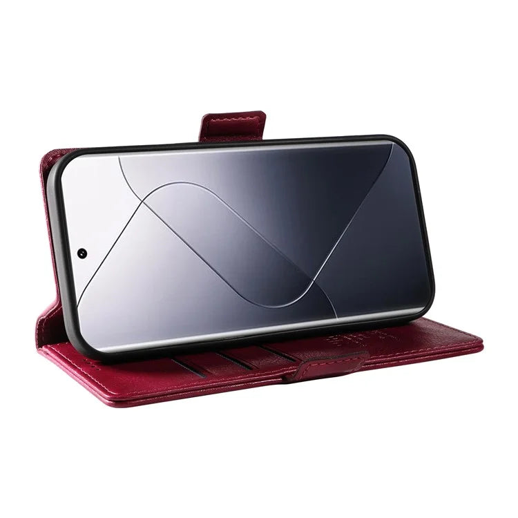 YIKATU YK-007 For Xiaomi 14 Pro Wallet Case Litchi Texture PU Leather Protective Phone Cover