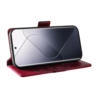YIKATU YK-007 For Xiaomi 14 Pro Wallet Case Litchi Texture PU Leather Protective Phone Cover