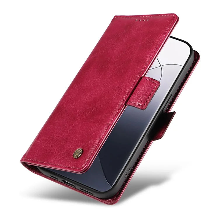 YIKATU YK-007 For Xiaomi 14 Pro Wallet Case Litchi Texture PU Leather Protective Phone Cover