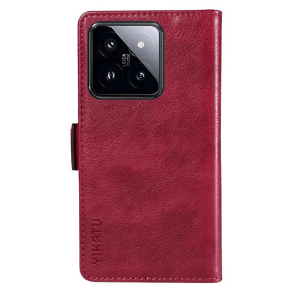 YIKATU YK-007 For Xiaomi 14 Pro Wallet Case Litchi Texture PU Leather Protective Phone Cover