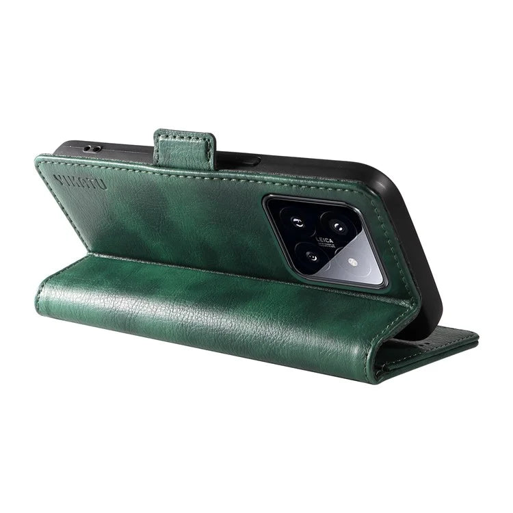 YIKATU YK-007 For Xiaomi 14 Pro Wallet Case Litchi Texture PU Leather Protective Phone Cover