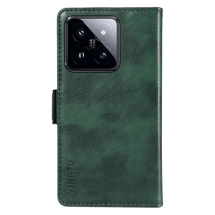 YIKATU YK-007 For Xiaomi 14 Pro Wallet Case Litchi Texture PU Leather Protective Phone Cover