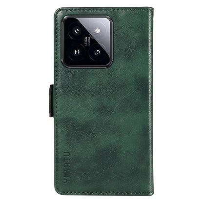YIKATU YK-007 For Xiaomi 14 Pro Wallet Case Litchi Texture PU Leather Protective Phone Cover
