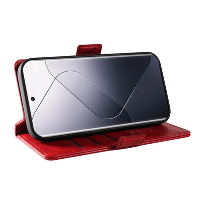 YIKATU YK-007 For Xiaomi 14 Pro Wallet Case Litchi Texture PU Leather Protective Phone Cover