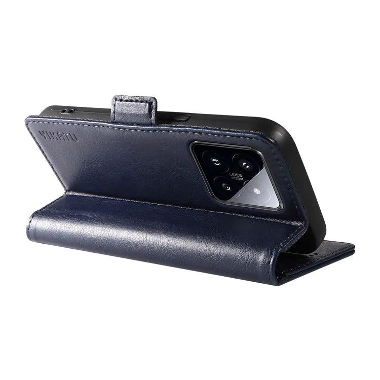 YIKATU YK-007 For Xiaomi 14 Pro Wallet Case Litchi Texture PU Leather Protective Phone Cover