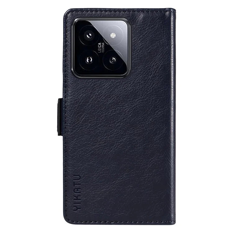 YIKATU YK-007 For Xiaomi 14 Pro Wallet Case Litchi Texture PU Leather Protective Phone Cover