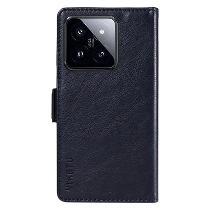 YIKATU YK-007 For Xiaomi 14 Pro Wallet Case Litchi Texture PU Leather Protective Phone Cover