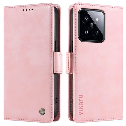 YIKATU YK-007 For Xiaomi 14 Pro Wallet Case Litchi Texture PU Leather Protective Phone Cover