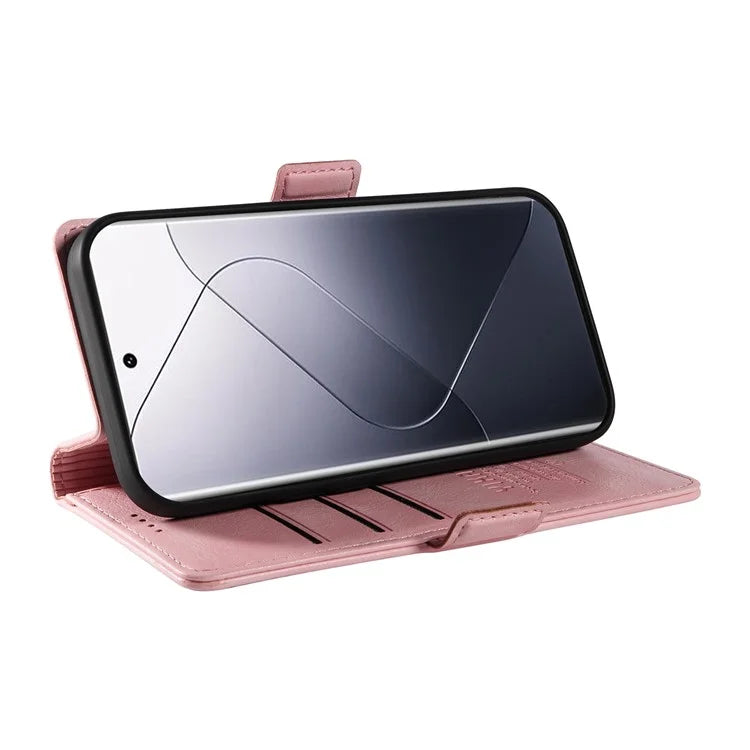 YIKATU YK-007 For Xiaomi 14 Pro Wallet Case Litchi Texture PU Leather Protective Phone Cover