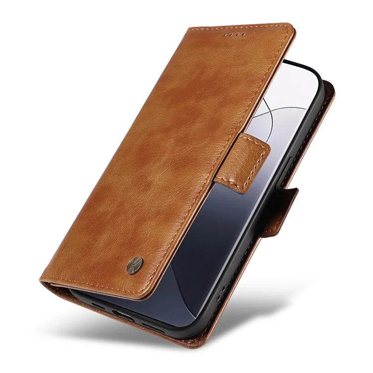 YIKATU YK-007 For Xiaomi 14 Pro Wallet Case Litchi Texture PU Leather Protective Phone Cover