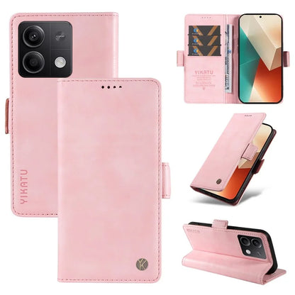 YIKATU YK-007 For Xiaomi Redmi Note 13 5G Leather Wallet Case Folding Stand Phone Cover