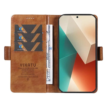 YIKATU YK-007 For Xiaomi Redmi Note 13 5G Leather Wallet Case Folding Stand Phone Cover