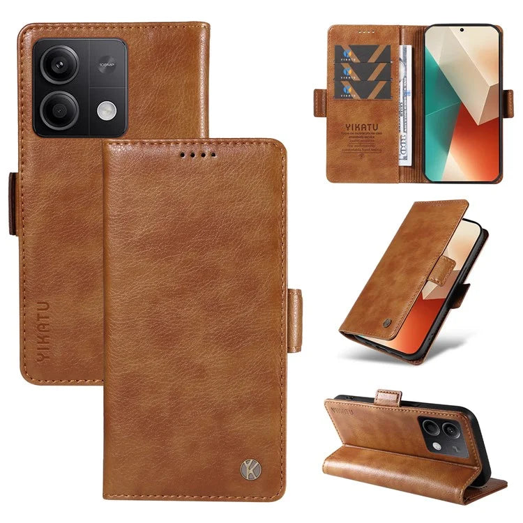 YIKATU YK-007 For Xiaomi Redmi Note 13 5G Leather Wallet Case Folding Stand Phone Cover